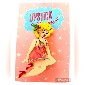 New in package “ 1st edition “Christmas Belle “Brooch by Lipstick & Chrome